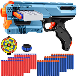 Pistola de Juguete para Niños con Clips de 12 Balas, Pistola de Juguete para Flechas Nerf con Municiones, 60 Dardos de Espuma, Juego de Disparps, Rega precio