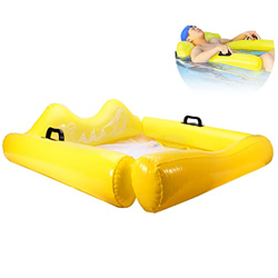 DASNTERED Flotador inflable de bronceado para piscina, flotador de balsa de bronceado personal plegable para piscina, tumbona de bronceado con almohad en oferta