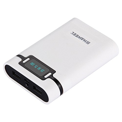 KIMODO 18650 y Estuche Cargador portátil Power Bank Power USB con 2 Box Display Port x Phone Charger (White, One Size)