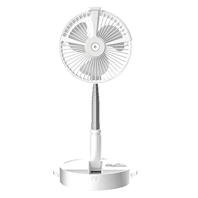 NSOLIW 2 En 1 Ventilador Silencioso Piso Y Mesa, Ventilador Plegable Retráctil Portátil, Batería 7200 Mah para Dormitorio Oficana Viaje