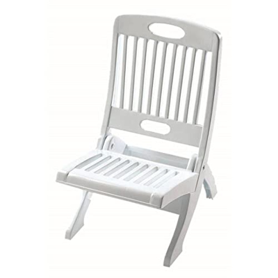 TIENDA EURASIA - Silla Playa, Silla de Playa Plegable, Silla Plegable de Plastico, Color Blanco, Estructura Ligera y Resistente, Sillas Playa (1090-60