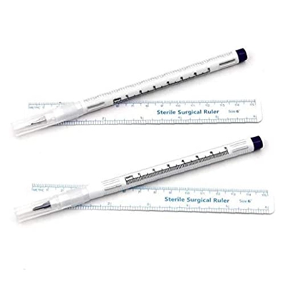 Marcadores De Punta Quirúrgica Conjuntos De Pluma De Pluma De Pluma De Cabeza Única (0,5 Mm, 1 Mm) con Regla De Papel