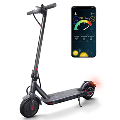 Patinete Eléctrico Adultos, Conexión App Móvil, Motor de 350W, 3 Velocidades, Control de Crucero, IP64, Batería 10.4 AH Electric Scooter Eléctrico Ple