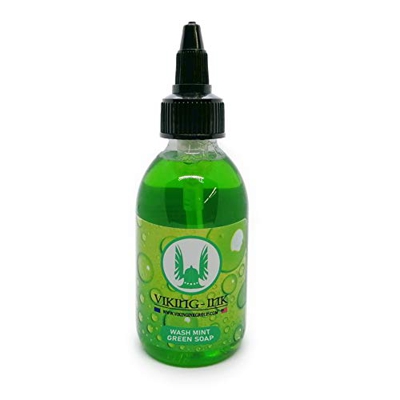 VIKING INK - Limpiador para tatuajes WASH MINT GREEN SOAP 8oz - Sanitizante - Vegan