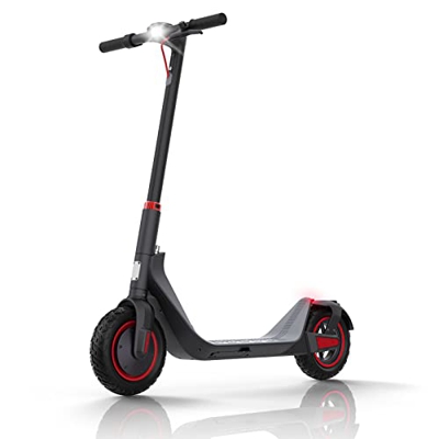 Patinete Eléctrico, 10 Pulgadas Todoterreno Scooter Electrico Plegable, Batería de 36V 10.4AH, Frenos de Disco, Patín Eléctrico para Adultos