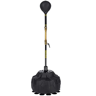 Saco De Boxeo con Soporte para Adultos Y Niños, Altura Ajustable (150-180 Cm), Saco De Boxeo Independiente con Pelota Inflable Y Base Grande, Guantes 