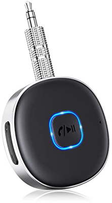 Mohard Receptor Bluetooth 5.0, AUX Adaptador Bluetooth Coche Audio Jack 3.5mm para Estéreo Domestico/Altavoz/Auriculares con Cable, Llamadas Manos Lib