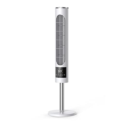 LQG Ventilador portátil de Ventilador de Piso Generador de Iones Negativos para Ventilador de Torre de Control Remoto sin Hojas para casa,Blanco
