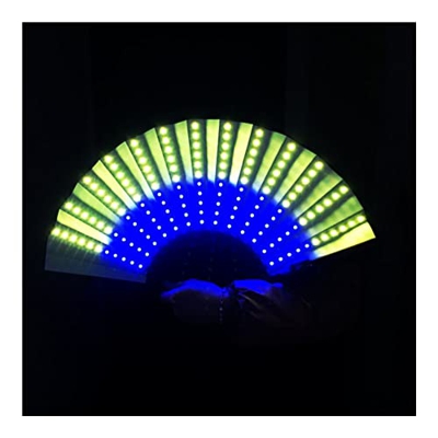 Ventilador Plegable Resplandor Plegable Ventilador Led Luces De Baile Ventilador Espectáculo Nocturno DJ Barra Fluorescente Club Nocturno Regalos De F