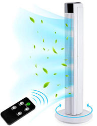 AERSON Ventilador de torre 80 cm con mando a distancia | Ventilador de pie con oscilación 45W | Ventilador de 3 niveles de velocidad | Pantalla LED in en oferta