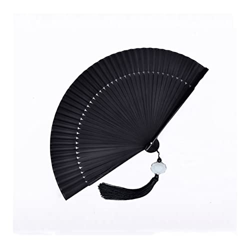 Ventiladores Plegables Ventilador Plegable De Bambú De Mano Ventilador De Mano Ventiladores De Tela Retro Vintage para Festival De Música Regalos De R en oferta