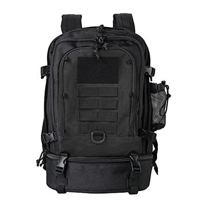 Procase 30L Mochila Táctica Militar, Bolsa Molle Militar con Compartimento de Zapatos para Caza, Backpack, Deporte al Aire -Negro