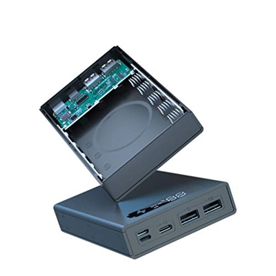 Yushu - Pantalla LCD desmontable DIY 5x18650 caja de la batería, caja externa portátil de la cáscara del poder, sin protector de batería Powerbank
