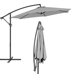 Sombrilla Parasol Grande para Jardin Terraza Patio Exterior 3M Ø Tubo de Acero 48/42MM - Paragua Curvable Redonda Protección UV UPF 50+ (Gris) precio