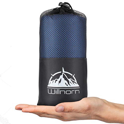 WILLNORN Saco de dormir de microfibra ideal para hostales, cabañas de montaña y albergues juveniles (azul)
