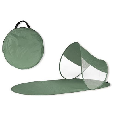 Mediawave Store - Estera de playa de tejido impermeable con parasol estructura Pop Up, campamento, techo parasol, playa transportable, cama cortavient