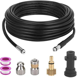 Manguera de limpieza de tuberías de drenaje de 20 m con adaptador, desbloqueador de tubo flexible y kit de drenaje para arandelas de alta presión Karc características