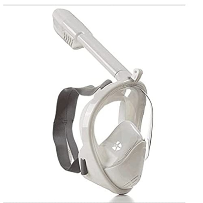 Máscara de esnórquel de Silicona de Cara Completa, Snorkel Submarino de 180 ° Máscara de Buceo de Boca Plana de Tipo seco y Completo Adecuada para niñ