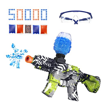 FLITI Pistola de Juguete de Bola de Gel MP5-Juguete Eléctrico-Tiro Automático con Bola Salpicada, 50.000 Bolas No Tóxicas Ecológicas-Ideal para Juegos