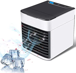 Enfriador de ventilador de aire: mini acondicionador compacto y portátil, solo use aire acondicionado personal de agua limpia - for una pequeña oficin en oferta