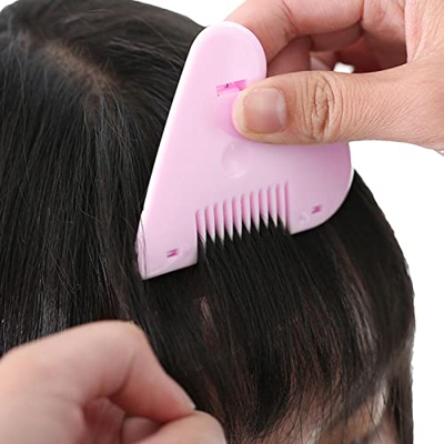 ZEBROAU Mini Peine Cortador de, Mini Recortadora de Flequillo, Lindo Peine de Corte de Cabello Manual en Forma de corazón para Peinado y Corte de Fleq