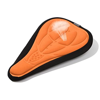 Bicicleta Gel Pad Cómodo Saddle Cover Case Durable Mountain Bike Accesorios Transpirable Ciclismo 3D Cojín (naranja)