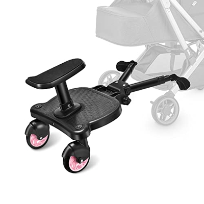 Buggy Board con Asiento, Vogvigo Patin Carro Bebe Universal con Asiento Cochecito Para el Segundo Niño, Accesorio Para Niños de 2 a 6 Nños (25 kg), Co