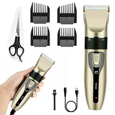 Cortapelos inalámbricos recargables para hombres, mujeres, mascotas, con 4 peines de montaje para hombres, corte de pelo, barba, patillas, cabras, cor