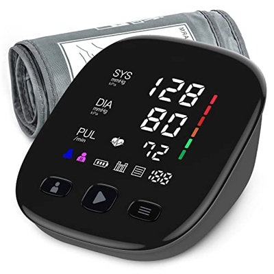 Nousziel Tensiómetro, tensiómetro de brazo con detección de arritmias, Brazalete 22-42cm, pantalla grande y 2x90 espacios de almacenamiento