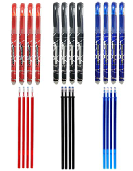 RHardware 12 bolígrafos de tinta negra, roja, azul, borrable de 0,7mm y 12 recambio de gel de bolígrafos, papelería escolar precio