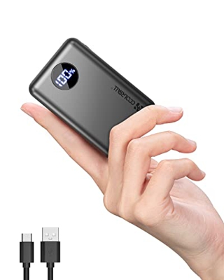 Coolreall Bateria Externa Carga Rapida 20000mAh, Mini Power Bank 22.5W PD & QC 4.0, Cargador Portatil 3A (USB C Input/Output) LED Compatible con iPhon