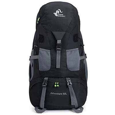 OG TengSheng Mochila de senderismo de 50L, mochila impermeable para senderismo, montañismo, acampada al aire libre, mochila de escalada para hombres y