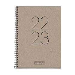 MIQUELRIUS - Agenda septiembre 2022 junio 2023 - Semana Vista - Tamaño Activa 11,7 x 17,4 cm - Bilingüe: español, inglés - Reciclada - Año características