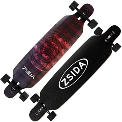 SLM-max Skateboard Longboard Roard Board Boys and Girls Adolescentes Principiantes Adultos Calle Street Cepillado Four-Wheel Skateboard,B