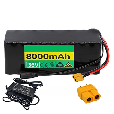 IVIWCLOP Batería Litio De 36V 8000mAh E-Bike Paquete Batería Recargable Iones Litio 8Ah 10S3P con BMS Y Cargador para Scooter Eléctrico Modelo De Avió