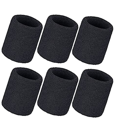 Voarge 6 Piezas Muñequeras Deportivas, Muñequera Deportiva Pulsera, Muñequeras Sudor Muñequeras Deportivas Elásticas para Fútbol, Baloncesto, Running 