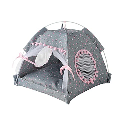 Tienda de campaña para Perros Mascota Tiendas de campaña Casa de Perro Cama Interior Casa de Perro Casa de Perrito Gato al Aire Libre casa 35,Grey