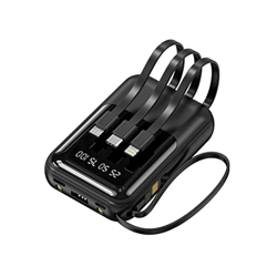 Cricia Power Bank Cargador portátil 20000 mAh Paquete de batería Externa 6 Cables incorporados, batería de Respaldo con Pantalla LCD Cargador de teléf en oferta