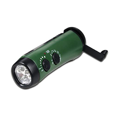 WANGJIA Linterna LED de Emergencia Manivela Radio Am/FM Alarma SOS Banco de energía portátil Cargador de teléfono para el hogar Acampar al Aire Libre 