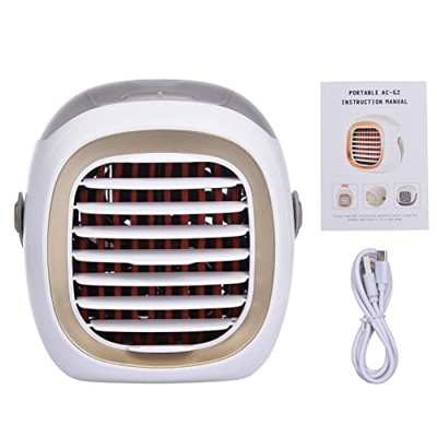 Pisamhid Ventilador de Aire Acondicionado,Refrigerador de Aire portátil 3 en 1 de refrigeración eficiente - Ventilador de Aire de Escritorio Recargabl