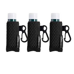 Llavero para bálsamo labial, 3 unidades, con clip en las mangas del capítulo, funda elástica de punto apretado para lápiz labial (negro x 3) precio