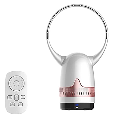Ventilador sin aspas Aire, Ventilador Silencioso con Control Remoto, para el hogar y la Oficina, Seguro para niños y Mascotas, Temporizado 1-12 H - 12