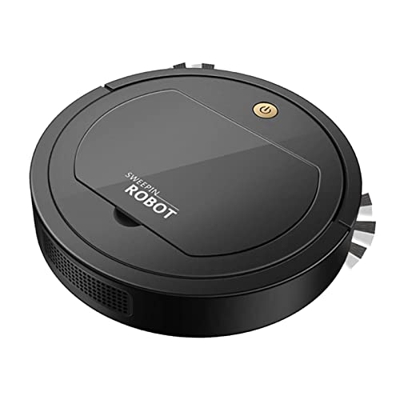 Baoblaze Robot Aspirador, barredora automática de bajo Ruido para Piso de baldosas de Oficina en casa de Madera Dura, Negro