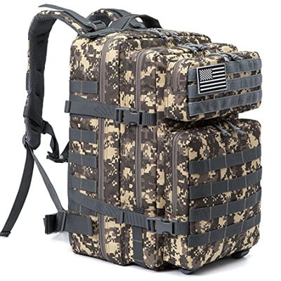 QT&QY Mochilas Militares Tácticas 45L Molle Mochila de asalto del ejército Bolsa Bug Out de 3 días mochila de senderismo para acampar