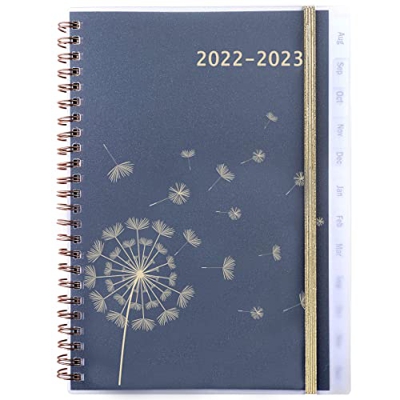 YHH Agenda 2022 2023 Semana Mensual Vista A5, Espiral Agenda Escolar 2022 2023 con Pestañas, Elástico, Bolsillo, Páginas Note, Contacto, Planificador 
