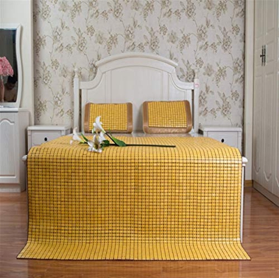 XJZHANG Estera De Bambú Plegable De Verano Fresco, Estera De Bambú De Mahjong Carbonizado Transpirable, Estera De Dormir Suave De Verano, Cama Doble p