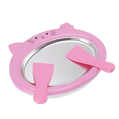 KAKAKE Máquina de Yogur Frito, Capacidad de 150 Ml, Diseño Desenchufado, Limpieza Directa, Estilo Lindo, Placa para Hacer Helados para el Hogar(Rosado