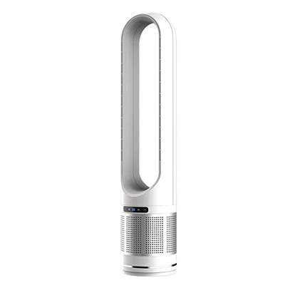 Ventilador de pedestal sin aspas, ventilador de torre, Ventilador oscilante silencioso con control remoto/LED táctil, Ventilador de refrigeración del 