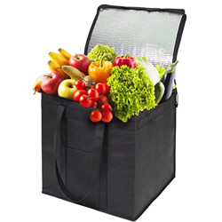 Bolsa nevera grande 32 L, plegable, aislante, 30 x 30 x 36 cm, bolsa isotérmica para picnic, almuerzo, barbacoa, entrega de comida o compra (negro) precio