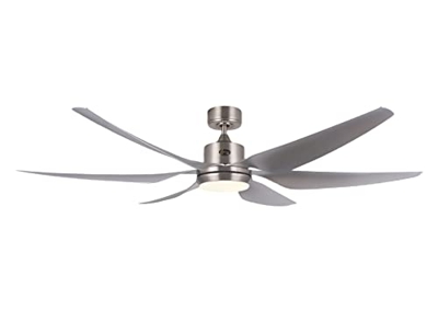 Ventilador de techo DC palas de resina 167cm con dimmer LED en 3 tonos y Wifi URIKAINE SILVER KlassFan